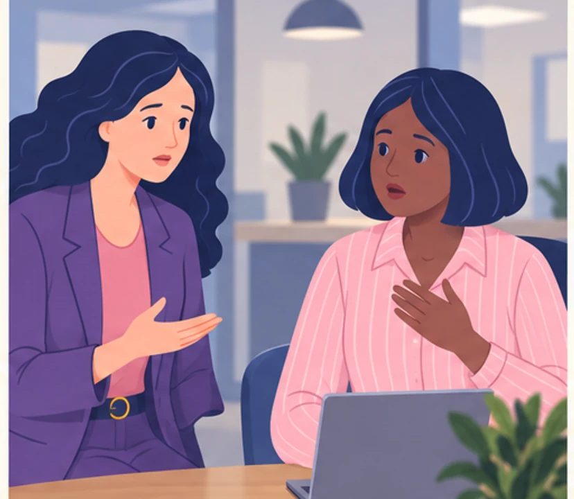 Zofia asks Nia about the reported issue, surprising Nia, who saw it as a difference of opinion.