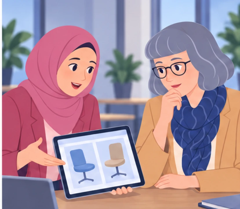 Helena, Amira in panel 1 of I came for an answer. I got a question..