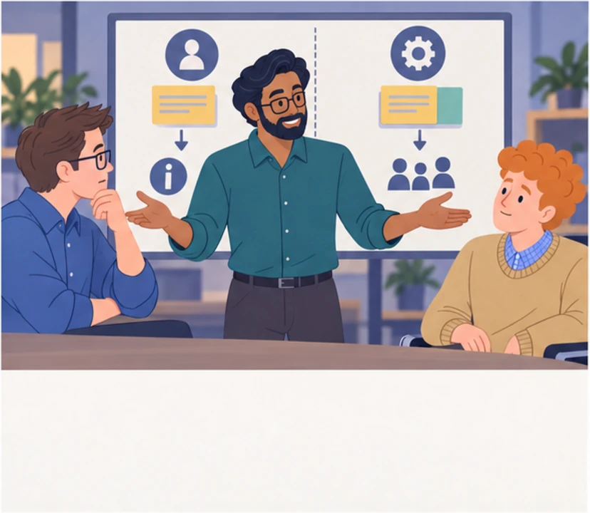 Olek, Jonas, Karim in panel 4 of My schedule, your problem.