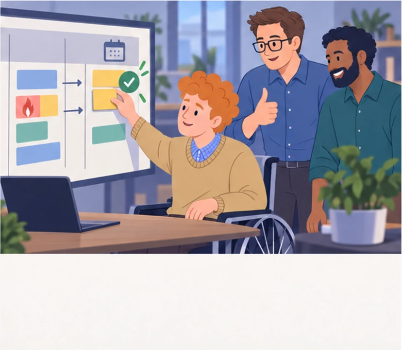 Olek, Jonas, Karim in panel 5 of My schedule, your problem.