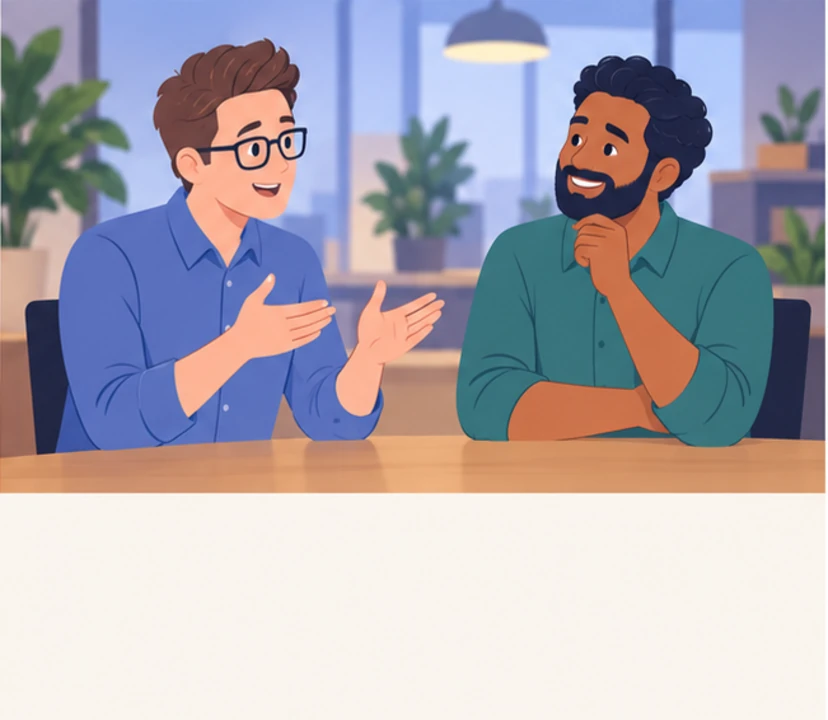 Karim, Jonas in panel 5 of A in conversation, B in email.